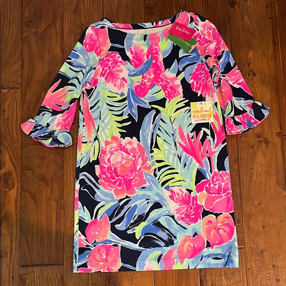 Lilly Pulitzer XL NWT Pink Puff Sleeve Sheath Dress